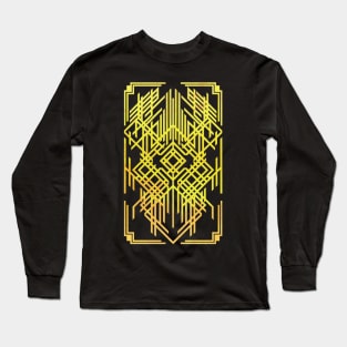 Art Deco Old Gold Pattern Long Sleeve T-Shirt